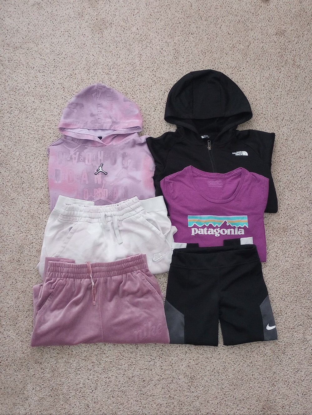 Jordan The North Face Nike Patagonia Girls Tops And Bottoms Bundle